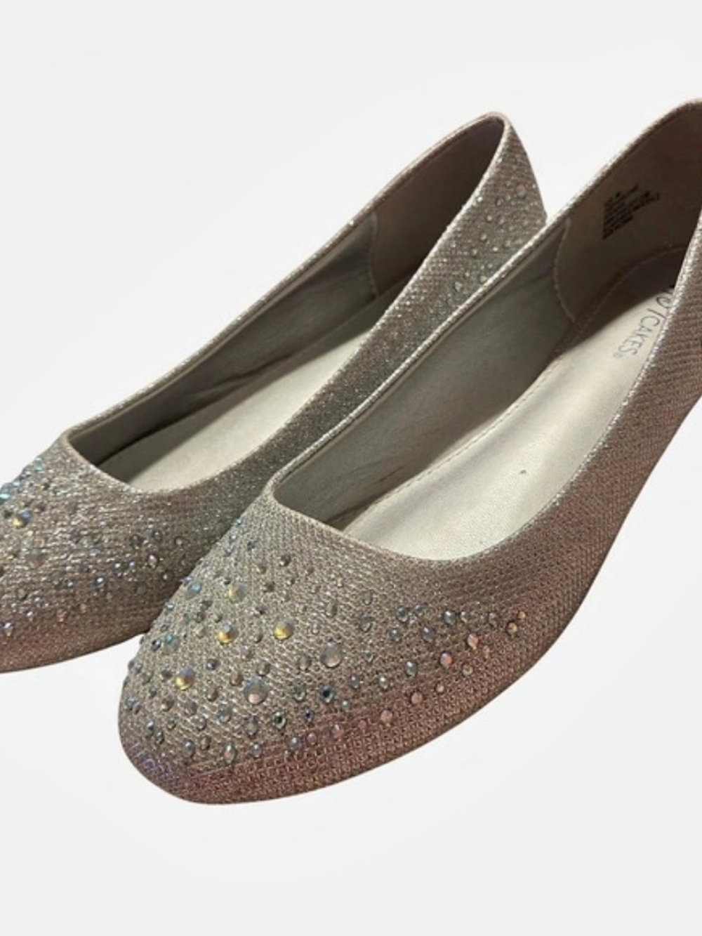 Hot Cakes Embellished Flats in Gray US 9M New